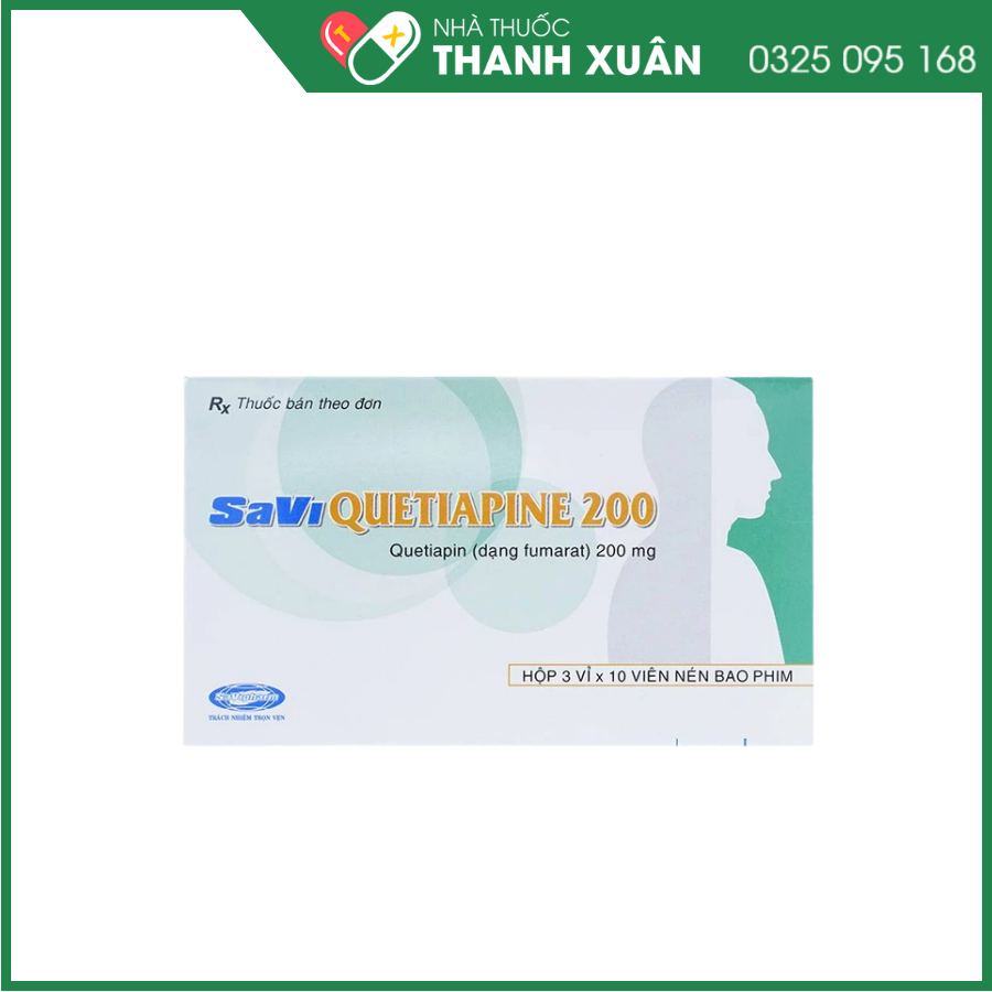 Savi Quetiapine 200 điều trị tâm thần phân liệt, rối loạn lưỡng cực